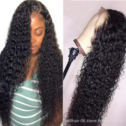 Wholesale 150% Lace Front Human Hair Wigs 13X4 Pre Plucked Remy Brazilian kinky curly Lace Frontal Wigs For Black Women